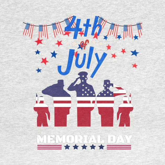 4 th of july t-shirt by Funnysart